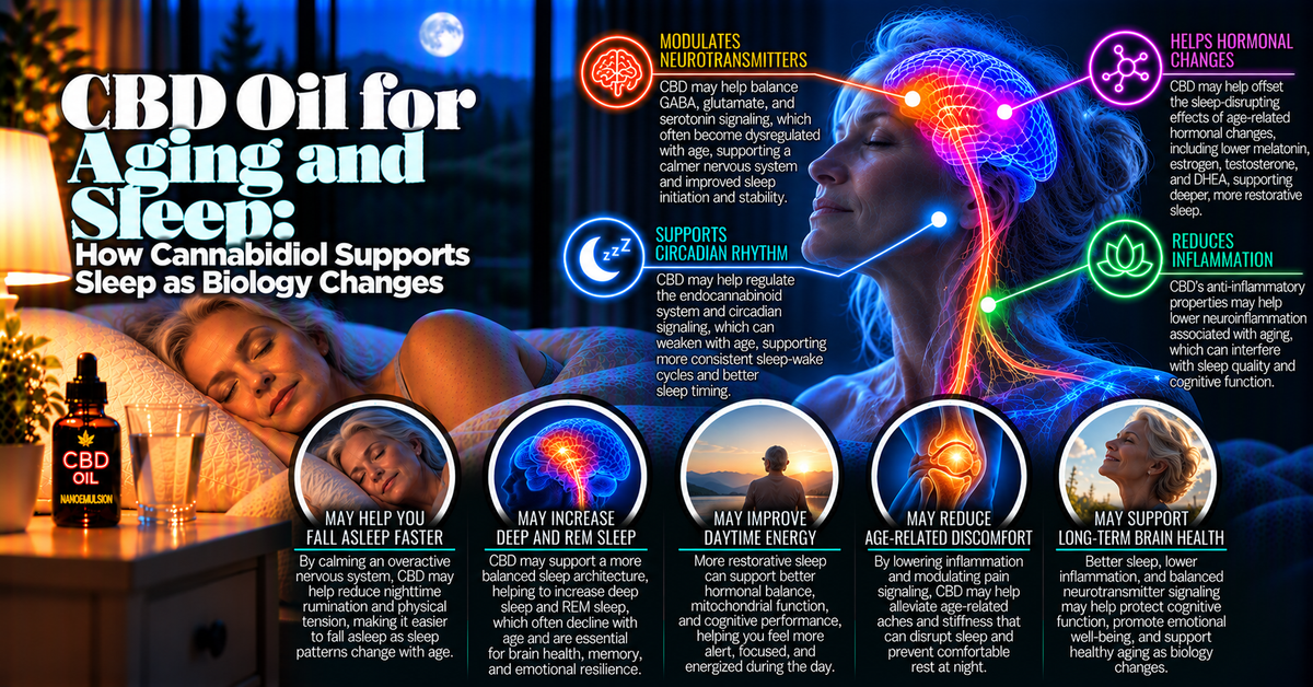 CBD Oil for Aging and Sleep: How Cannabidiol Supports Sleep as Biology Changes
