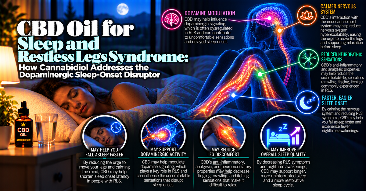 CBD Oil for Sleep and Restless Legs Syndrome: How Cannabidiol Addresses the Dopaminergic Sleep-Onset Disruptor