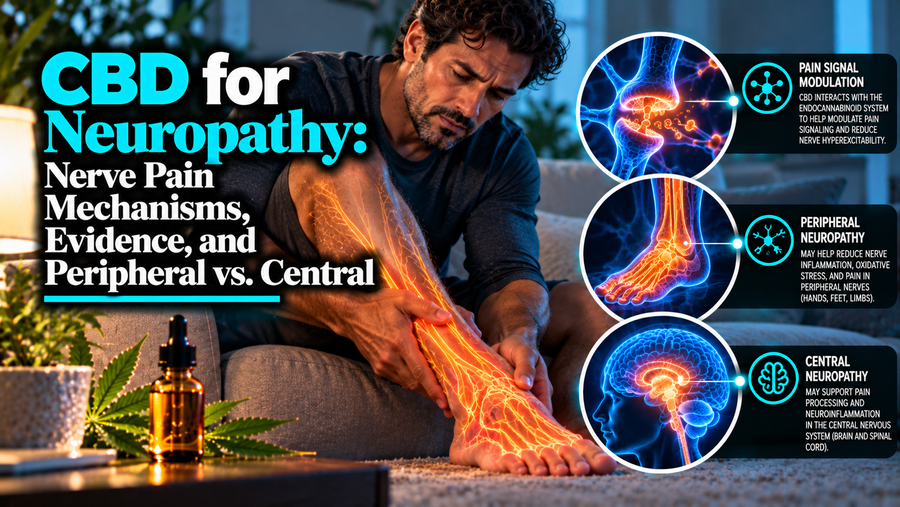 CBD for Neuropathy: Nerve Pain Mechanisms, Evidence, and Peripheral vs. Central | PureCraft CBD