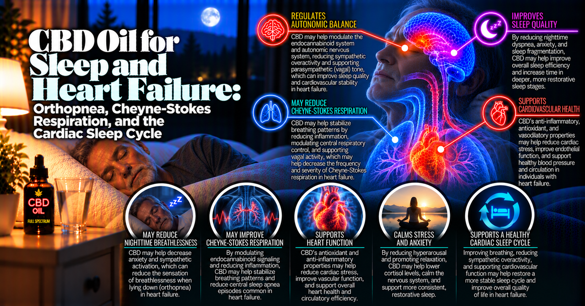CBD Oil for Sleep and Heart Failure: Orthopnea, Cheyne-Stokes Respiration, and the Cardiac Sleep Cycle | PureCraft CBD
