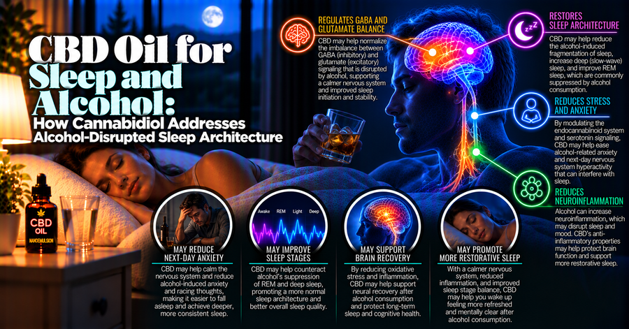 CBD Oil for Sleep and Alcohol: How Cannabidiol Addresses Alcohol-Disrupted Sleep Architecture