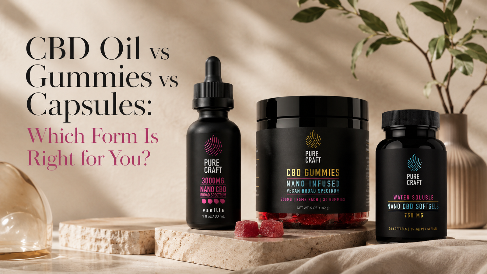 CBD Oil vs Gummies vs Capsules: Which Form Is Right for You? | PureCraft CBD