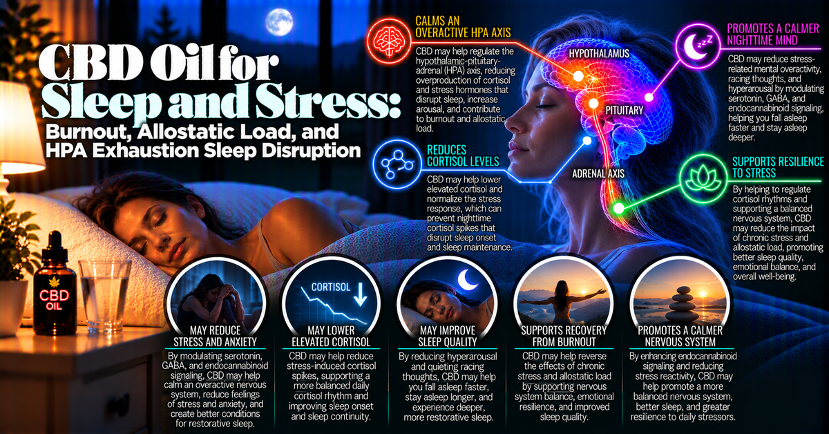 CBD Oil for Sleep and Stress: Burnout, Allostatic Load, and HPA Exhaustion Sleep Disruption | PureCraft CBD