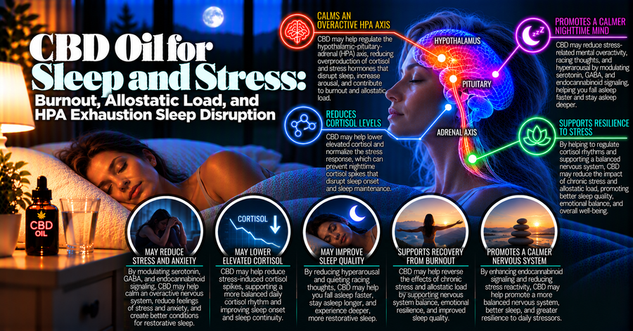 CBD Oil for Sleep and Stress: Burnout, Allostatic Load, and HPA Exhaustion Sleep Disruption | PureCraft CBD