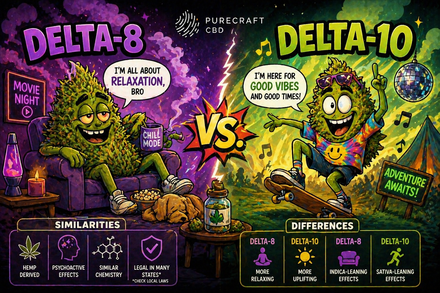 Delta-8 vs. Delta-10 THC: Effects, Potency & Which One Is Right for You