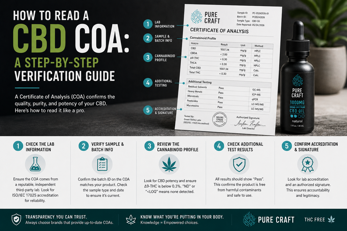 How to Read a CBD COA: A Step-by-Step Verification Guide | PureCraft CBD