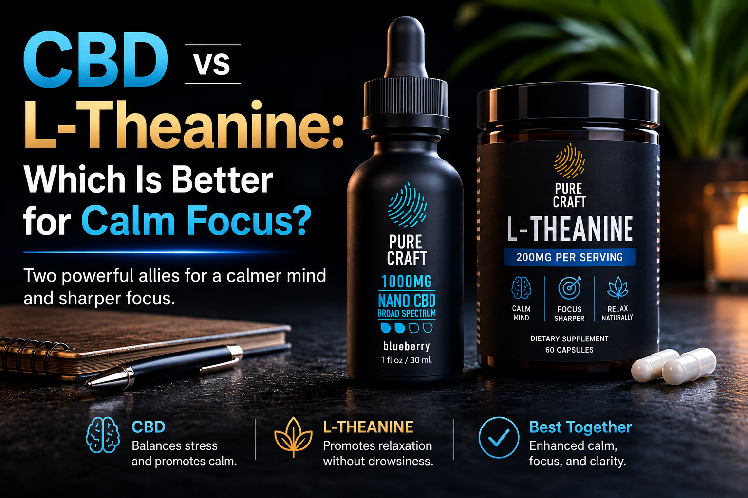 CBD vs L-Theanine: Which Is Better for Calm Focus? | PureCraft CBD