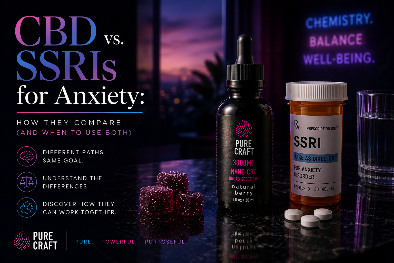 CBD vs. SSRIs for Anxiety: How They Compare (and When to Use Both) | PureCraft CBD