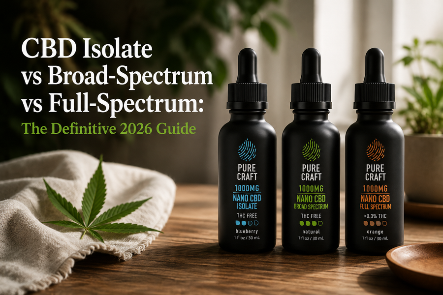 CBD Isolate vs Broad-Spectrum vs Full-Spectrum: The Definitive 2026 Guide | PureCraft CBD