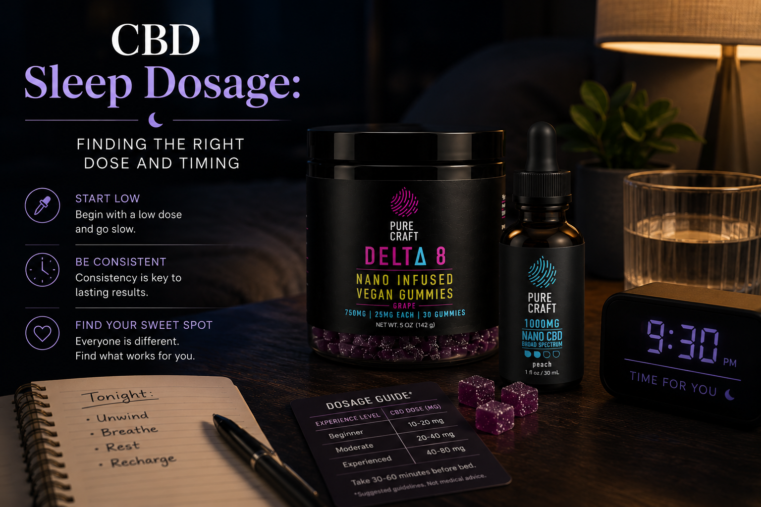 CBD Sleep Dosage: Finding the Right Dose and Timing | PureCraft CBD
