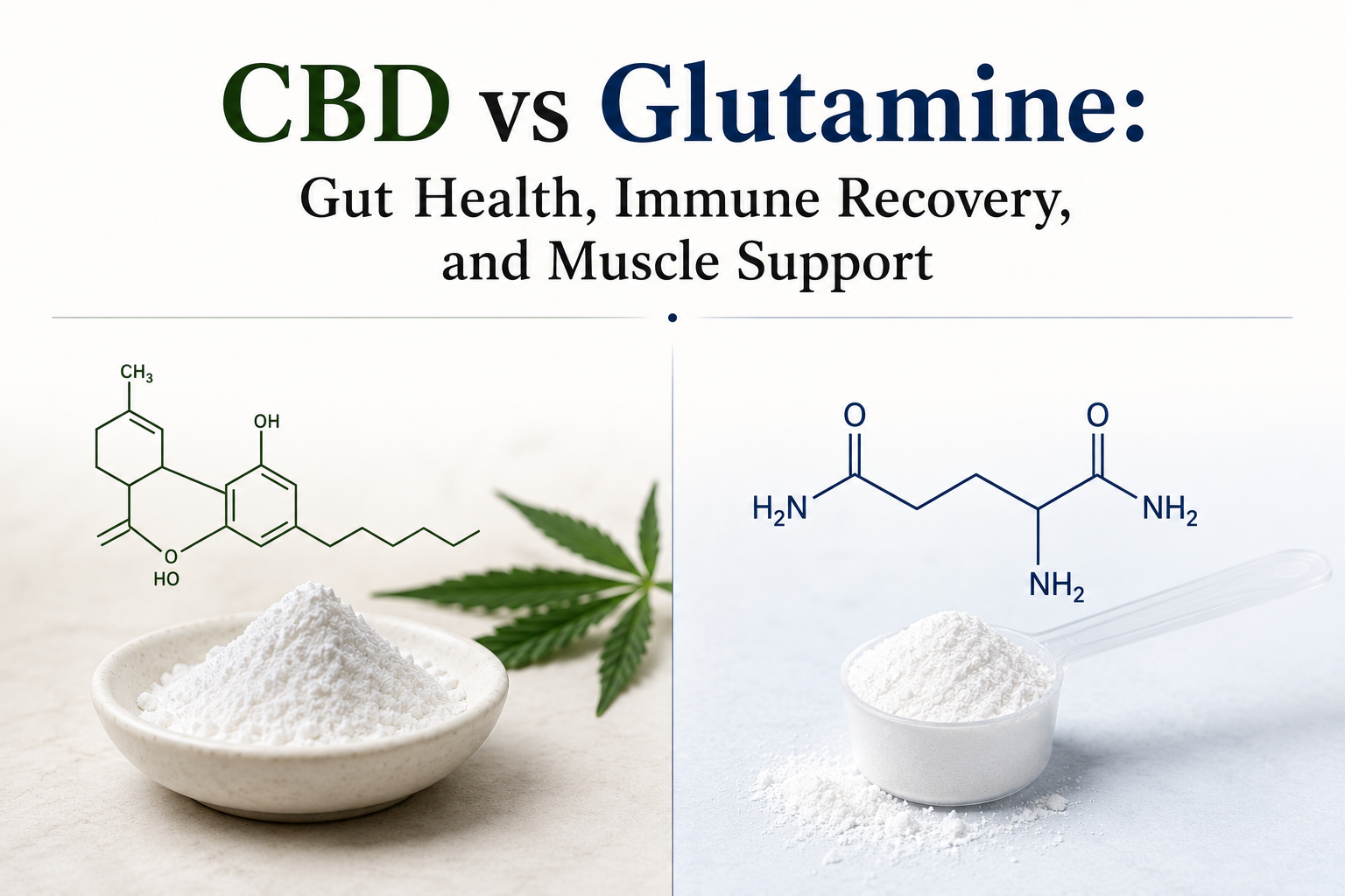 CBD vs Glutamine: Gut Health, Immune Recovery, and Muscle Support | PureCraft CBD