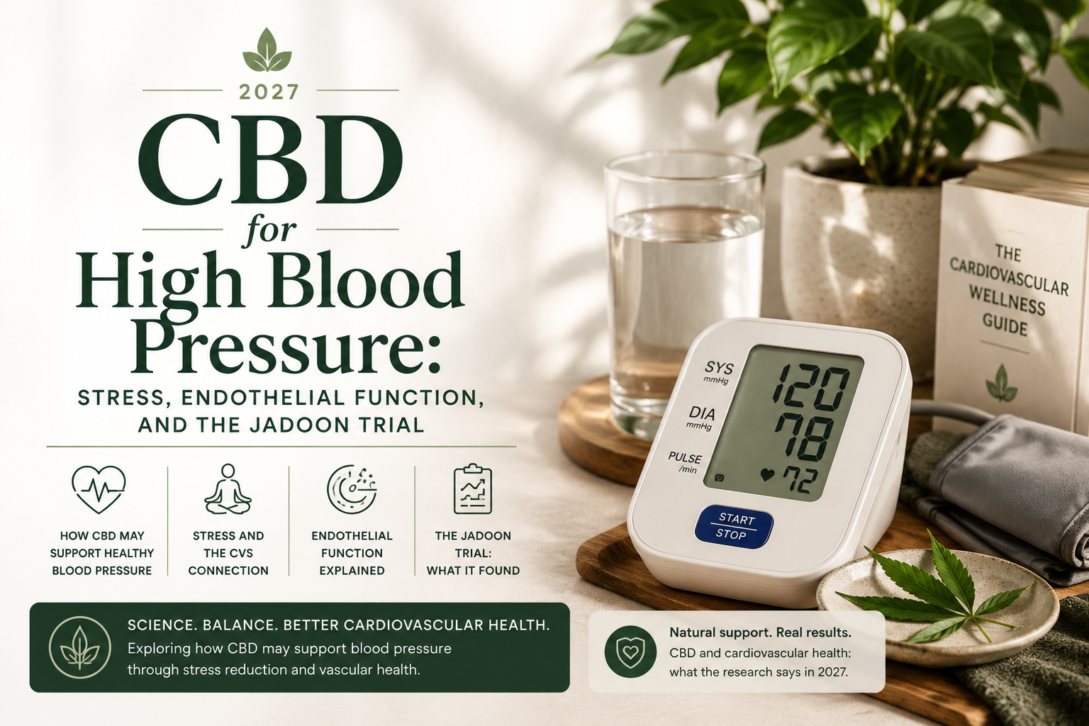 CBD for High Blood Pressure: Stress, Endothelial Function, and the Jadoon Trial 2027 | PureCraft CBD