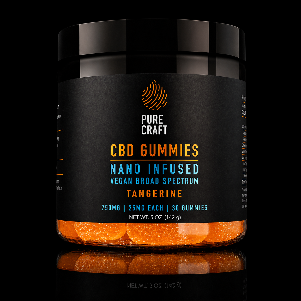 NANO CBD INFUSED VEGAN BROAD SPECTRUM TANGERINE GUMMIES